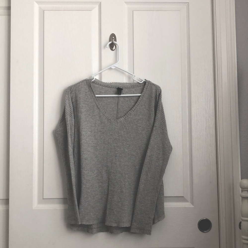 Grey Waffle Sweater